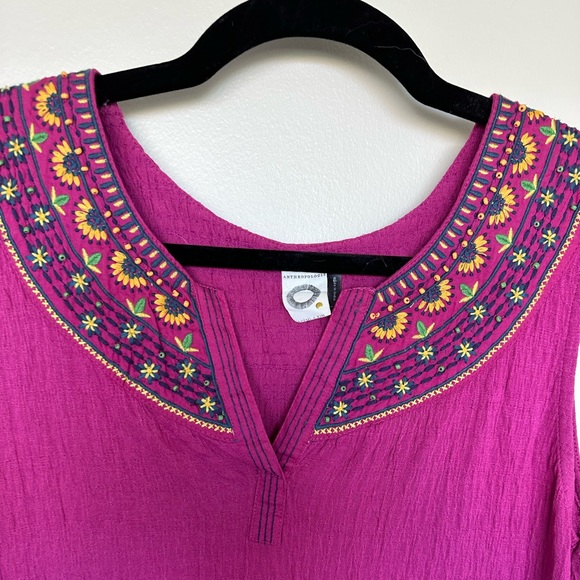 Anthropologie beaded longline blouse size XS - like new - Picture 4 of 6